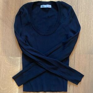 Zara ribbed long sleeve shirt, M